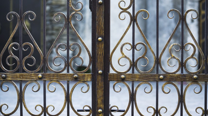 Fototapeta na wymiar Details of an old fashioned metal fence