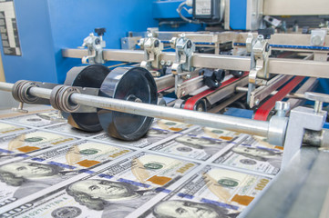 Dollar money usa finance printing process detail
