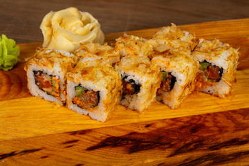 Japanese roll with salmon