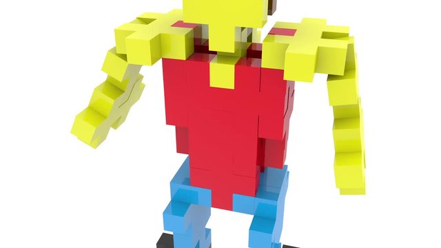 Boy siluet build from puzzle