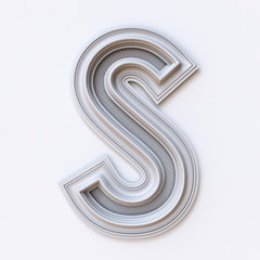 White picture frame font Letter S 3D