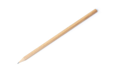 brown pencil isolated on white background.