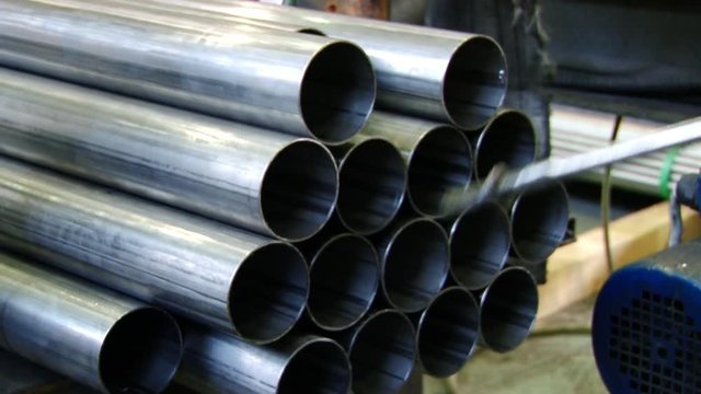 Stainless steel pipes are a finished product of metal rolling in factory. Metal-rolling machines for production rolled metal is used for manufacture of parts or an independent element.