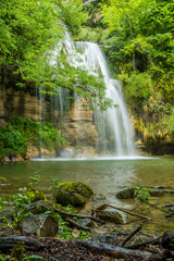 Beautiful waterfall (Salt del Roure, Catalonia, Spain, Garrotxa Province)