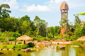 Largest zoological park in Vietnam - Vinpearl Safari Phu Quoc park with exotic flora and fauna, Phu Quoc in Vietnam