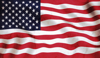 Obraz premium grunge US flag waving