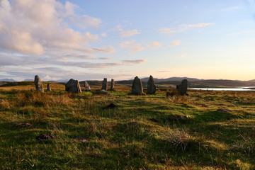 Callanisch III, Steinkreis im Abendlicht, Insel Lewis