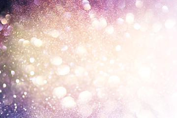 colorful glittering Christmas lights. Blurred abstract background