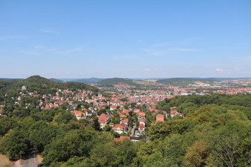 View to Eisenach from the G&ouml;pelskuppe on the edge of the Thuringian Forest, Germany