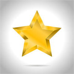 Star Vector realistic metallic golden isolated yellow 3D