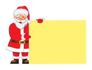 Santa Claus holding banner
