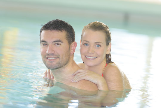 couple in the swimming pool