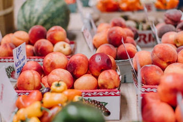 Farm Fresh Peaches. Healthy organic food
