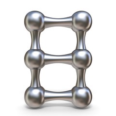 Steel molecular font Number 8 eight 3D