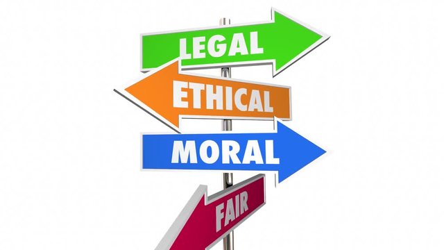 Legal Ethical Moral Fair Right Justice Arrow Signs 3d Animation