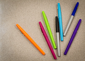 Set of colorful pens