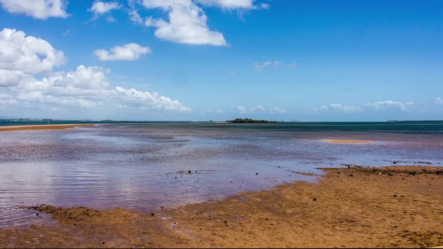 Time lapse of tide pools receding at Wellington Point, Queensland, Australia.