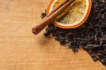 Tea with cinnamon and orange.