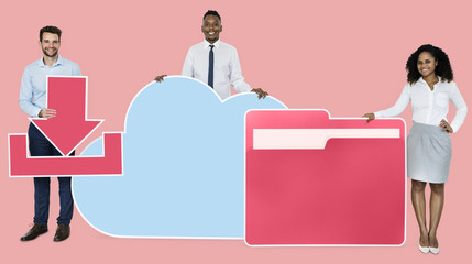 Cloud storage and download concept shoot