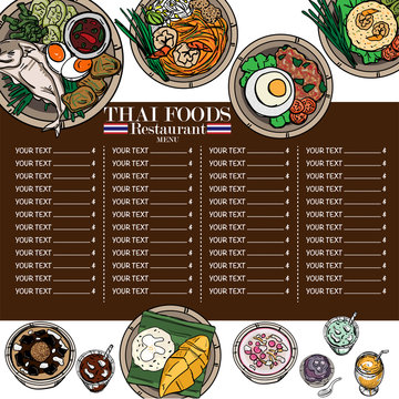 menu thai food design template graphic