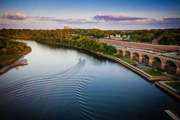 Aerial of New Brunswick Sunset