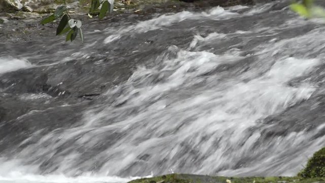 木地屋渓谷の岩盤の上の流れ