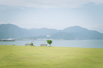 ベンチのある風景　石津海岸公園