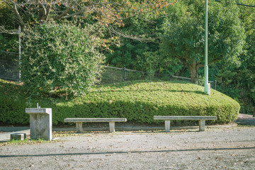 ベンチのある風景　函南住宅地の公園