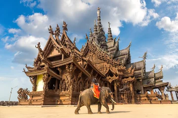 Fotobehang Heiligdom van de Waarheid in Pattaya © Sergii Figurnyi