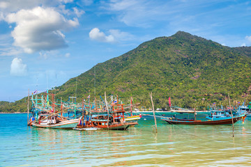 Fototapeta na wymiar Fisherman boat on Phangan Island