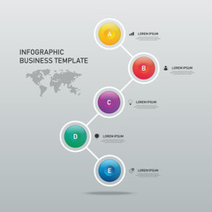 Business infographic design element template with 5 options