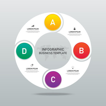 Business infographic design element template with 4 options