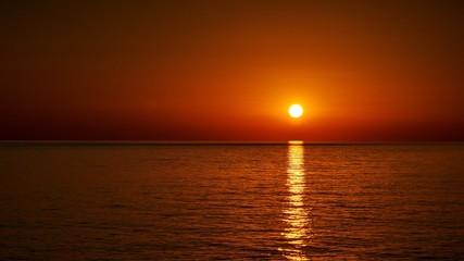 Nice sunset on the Black Sea in Sochi