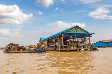Floating village in Cambodia