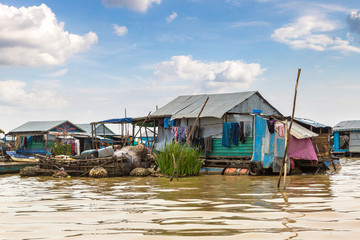Floating village in Cambodia
