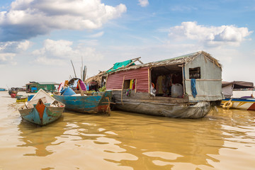 Obraz premium Floating village in Cambodia