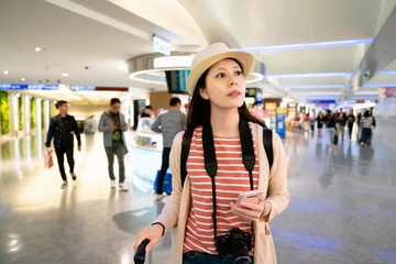 Fototapeta premium visitor searching something in service counter.