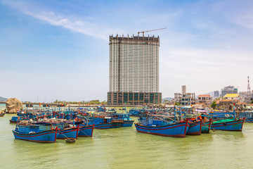 Obraz premium Fishing boats in Nha Trang, Vietnam
