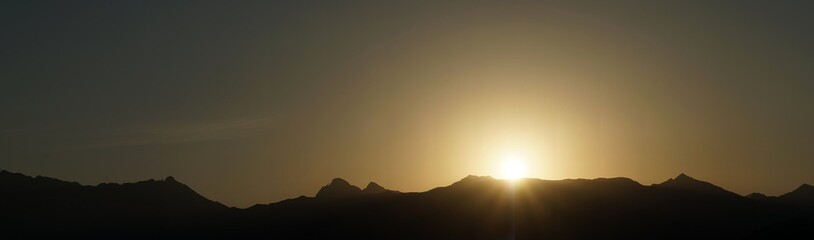 Nice sunrise in the mountains of Sochi