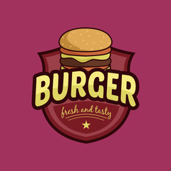 fast burger logo with purple background