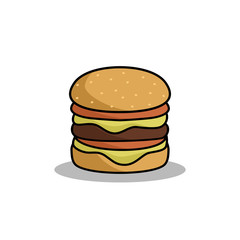 realistic burger vector illustration