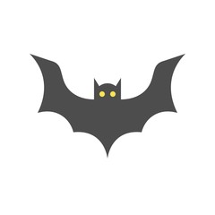 bat, halloween character set icon, flat design 