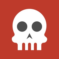 skull, halloween character set icon, flat design 