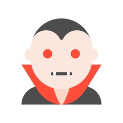dracula, halloween character set icon, flat design 