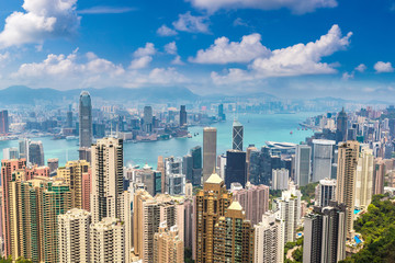 Fototapeta na wymiar Panoramic view of Hong Kong