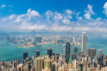 Fotobehang Hong-Kong Panoramic view of Hong Kong