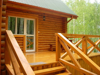 wooden made house in the forest