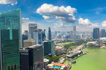 Obraz premium Panoramiczny widok na Singapur