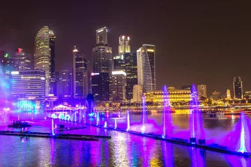 Zelfklevend Fotobehang Laser show in Singapore © Sergii Figurnyi