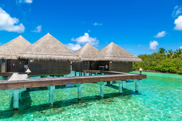 Obraz premium Water Villas (Bungalows) in the Maldives